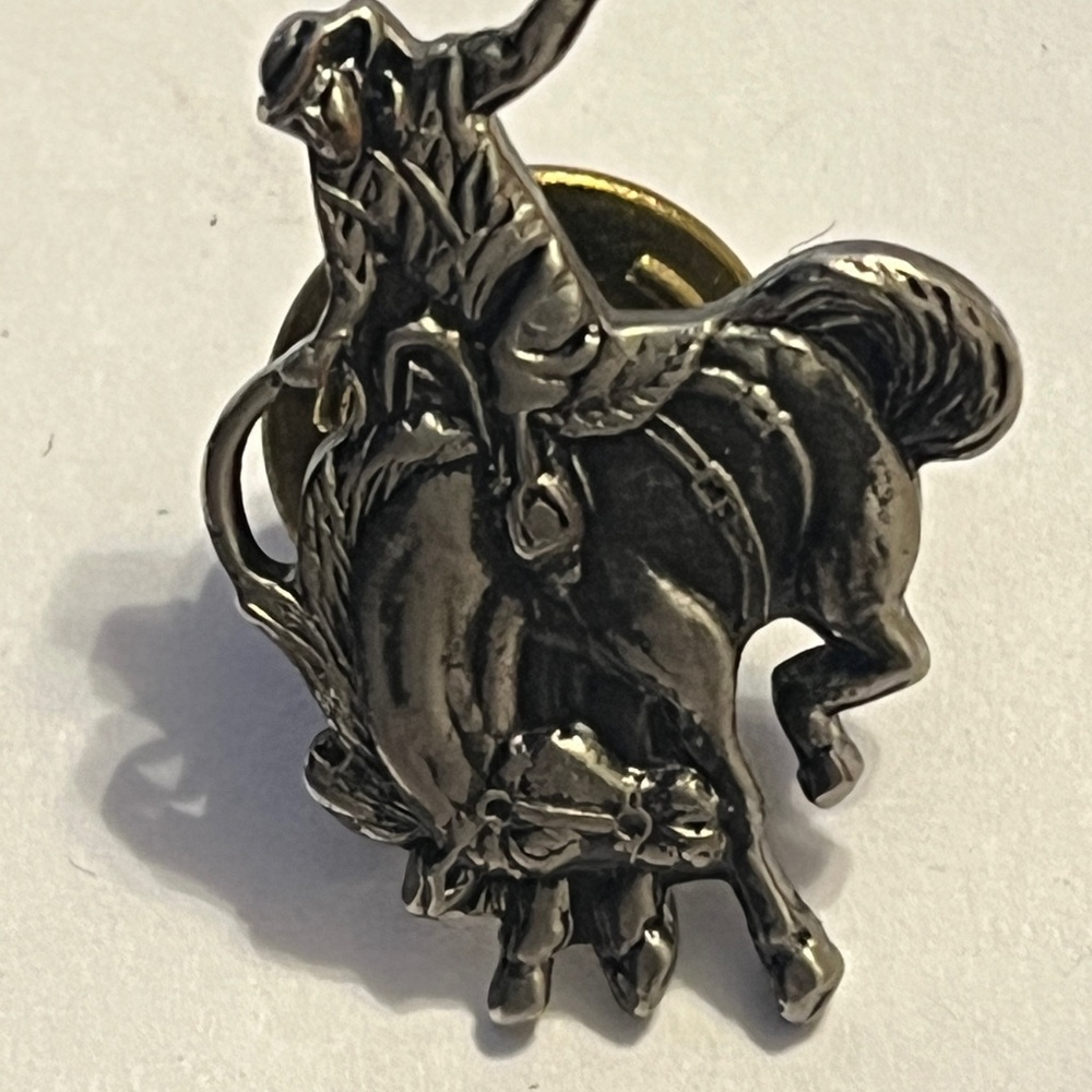 Silver Rodeo Cowboy Tie Pin - Picture 5 of 16